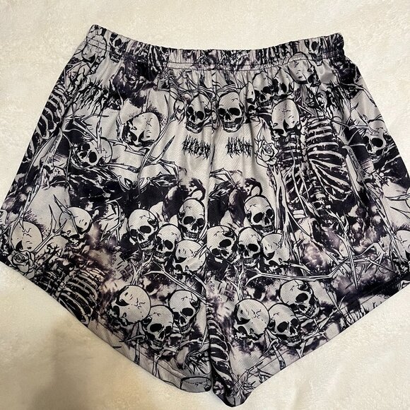 Womens Skull PJ Shorts - Picture 1 of 4